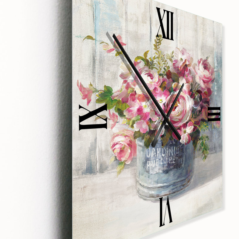 Maison Des Fleurs III - Horloge murale maison de campagne, Moyen