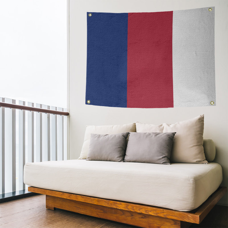 Tapisserie tennessee en polyester, H 59 po x l 80 po, Bleu marine / rouge / blanc