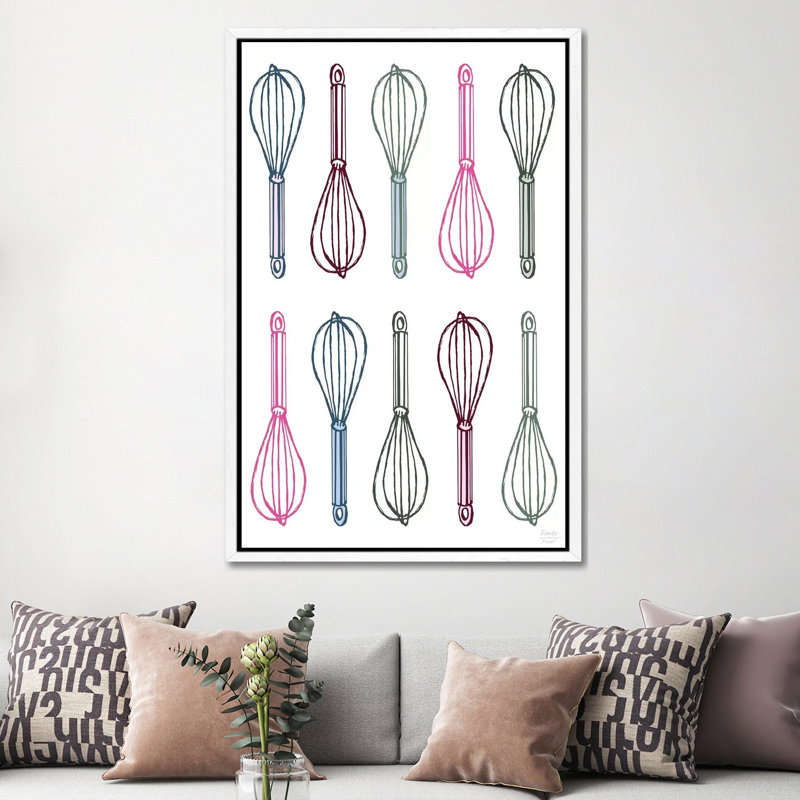 Whisk Whisk - Print on Canvas, 152.4cm H x 101.6cm W x 3.81cm D, White Floater Framed