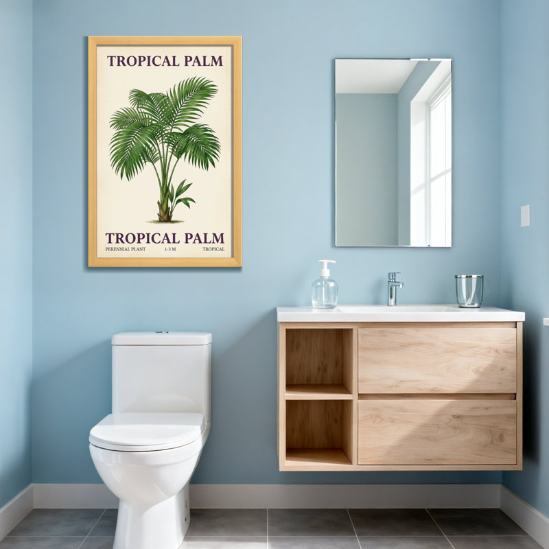 Plantes et fleurs, motif de palmier tropical, Toile tendue, Ne s’applique pas, H 18 po x l 12 po