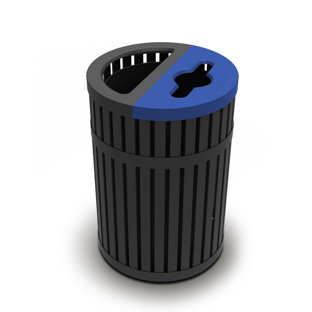 ArchTec Steel Multi-Compartments Trash & Recycling Bin - 45 Gallons Commercial Zone