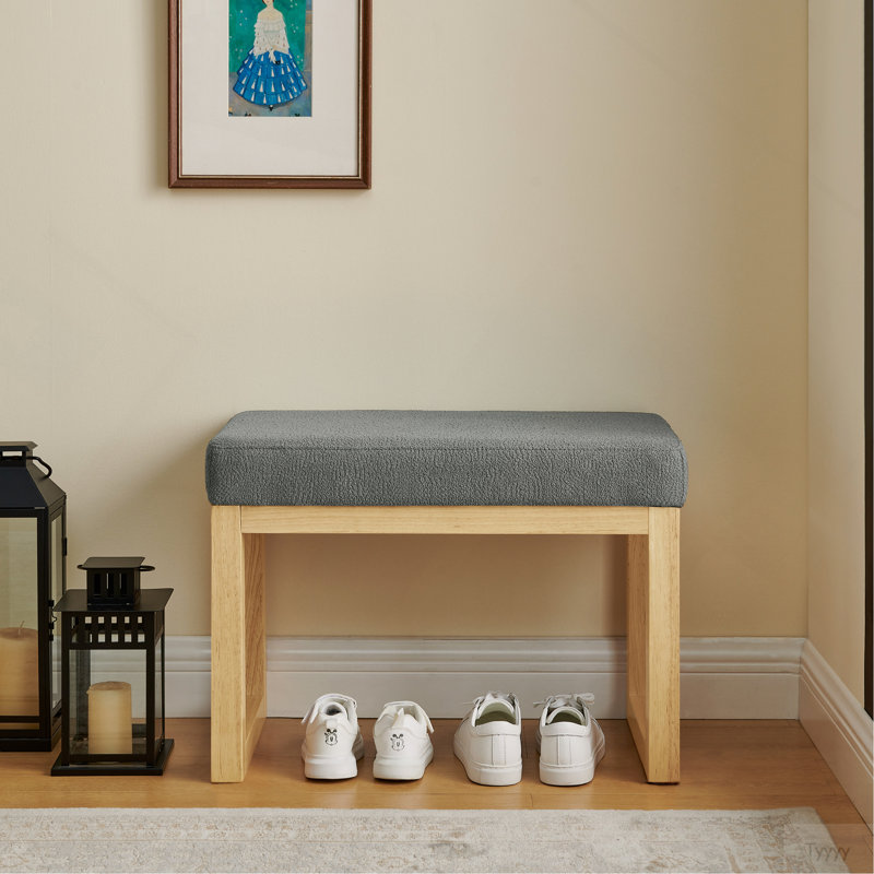 Shoe-Changing Bench, A Shoe-Changing Bench With A Wooden Frame And A Soft Cushioned Seat, Can Be Placed Freely And Is Suitable For Small Spaces Without Taking Up Much Space -Dark Gray