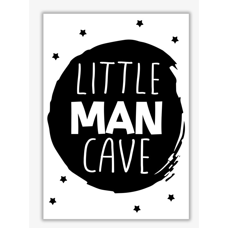 Little Man Cave Circle - Print, 30 cm H x 21 cm W x 1 cm D, No Frame