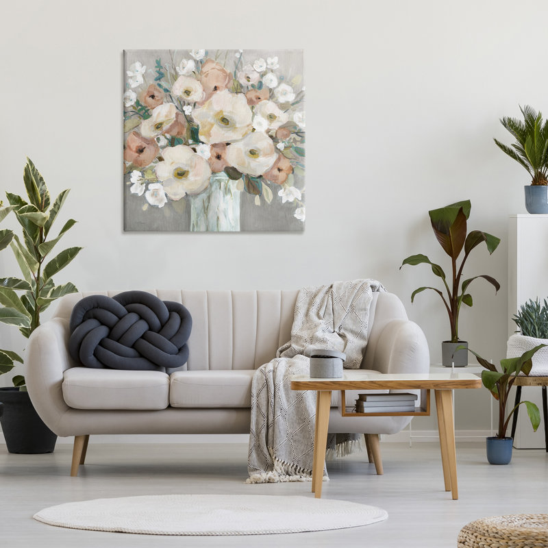 "Mixed Spring Bouquet", art mural par Carol Robinson, H 36 po x l 36 po