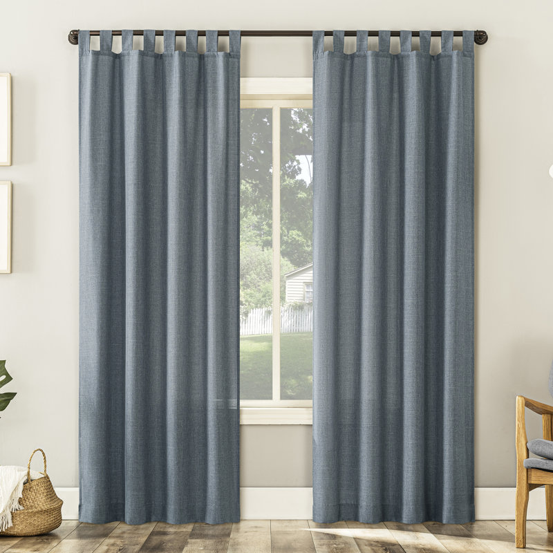Panneau de rideau simple semi-transparent en polyester - Basics by Wayfair ™, L 40 po x L 84 po, Bleu tempête