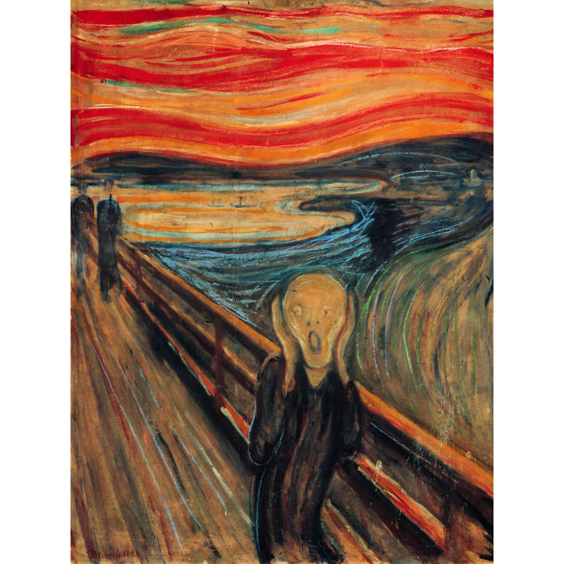 «The Scream» par Edvard Munch - reproduction sur toile tendue, H 16 po x l 12 po
