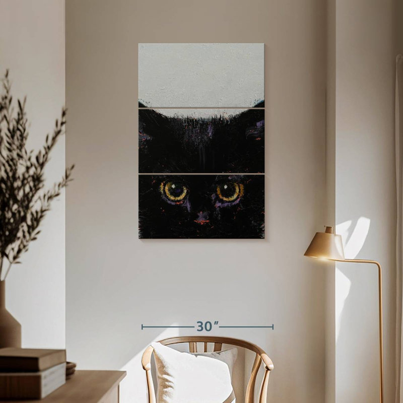 Brampt Black Kitten, 57" H x 36" W