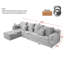 Velours côtelé gris, siège profond, canapé Cloud modulaire, porte-gobelets, aucun assemblage, changement de besoins-94879565