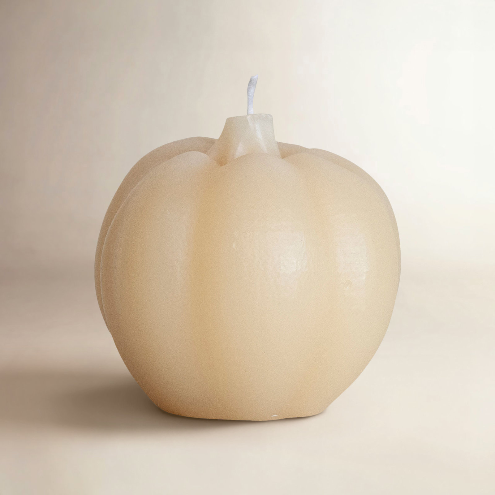 Organic Unscented Pumpkin Shaped Candle, Cream
