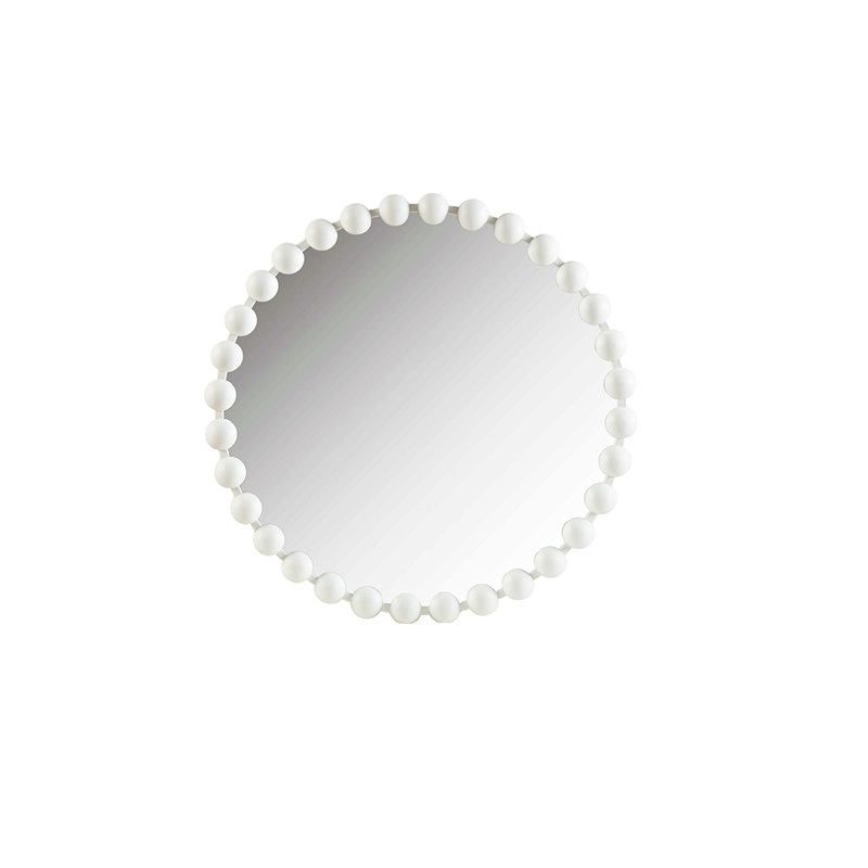 Miroir mural perlé 27 po, Blanc