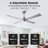Vaczon 60" Smart Dimmable LED Ceiling Fan with Remote and APP Control, Double-Sided Wood Blades,3 Colors Lights, 6 Speeds Reversible DC Motor, Timer, 6''/10'' Downrods