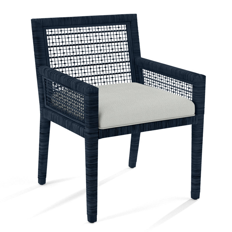 Pine Isle Arm Chair, Navy, Gray Sugar Performance; 0863-84