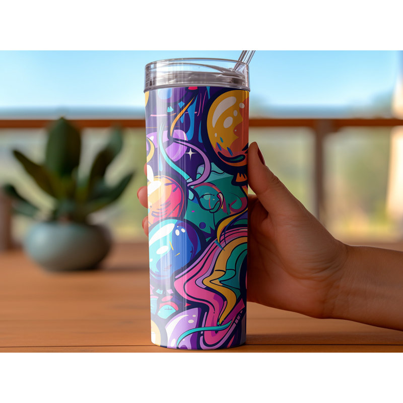 Choose Handmade Tumblers 591ml Vacuum Insulated Stainless Steel (18/8) Travel Tumbler with Straw