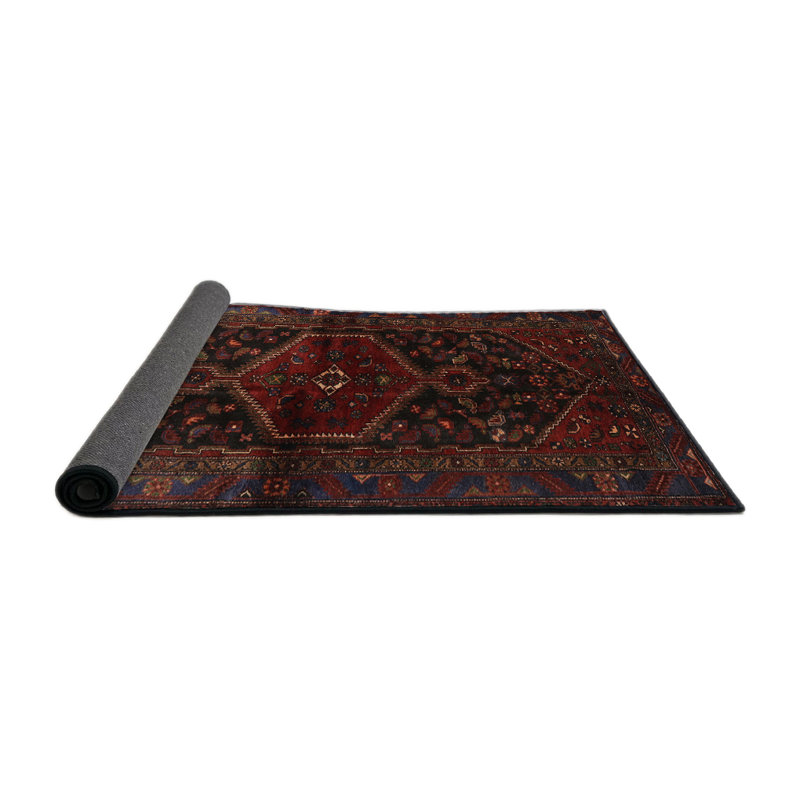 Tapis oriental noir / rouge, Rond 8 pi