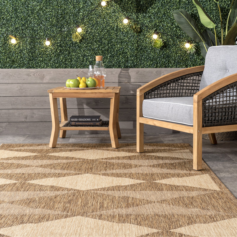 Tapis d'intérieur / extérieur à motif géométrique Great Living, Rectangle 6 pi 7 po x 9 pi