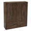 Armoire-penderie moderne en bois massif, 4 portes, 4 tiroirs, garde-robe et étagères, chêne brun foncé-383996574