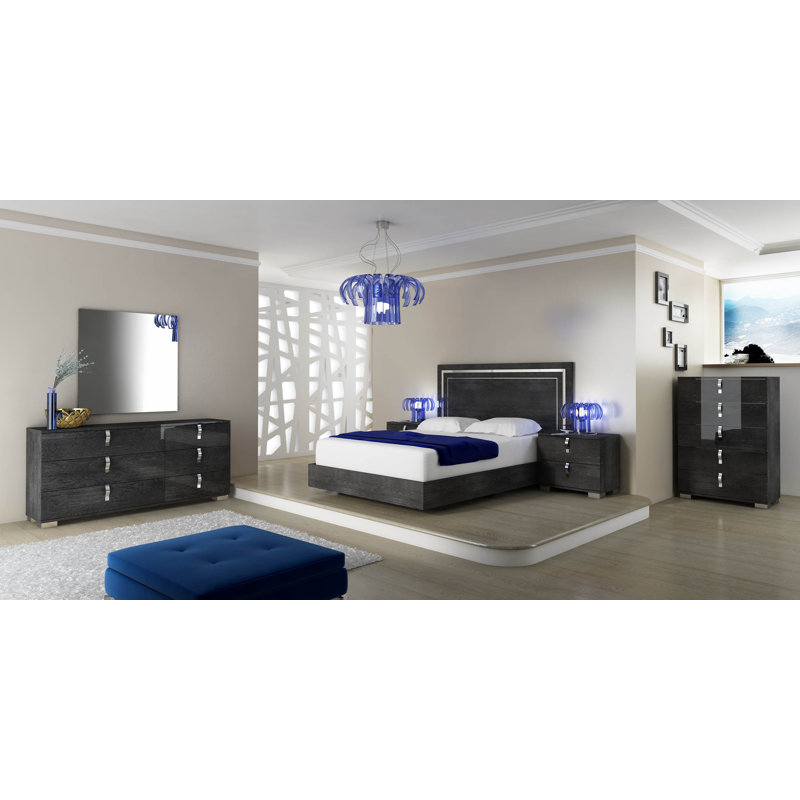 Lit standard en bois massif Jahziah, Grand