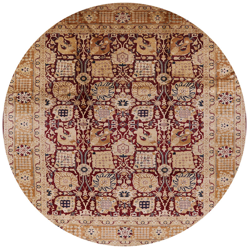 Tapis oriental brun / rouge, Rond 4 pi