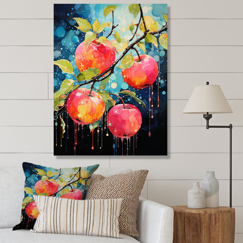 Fleur de pommier cubiste Fusion I - impressions sur toile de ferme, H 44 po x l 34 po x P 2 po, Toile tendue