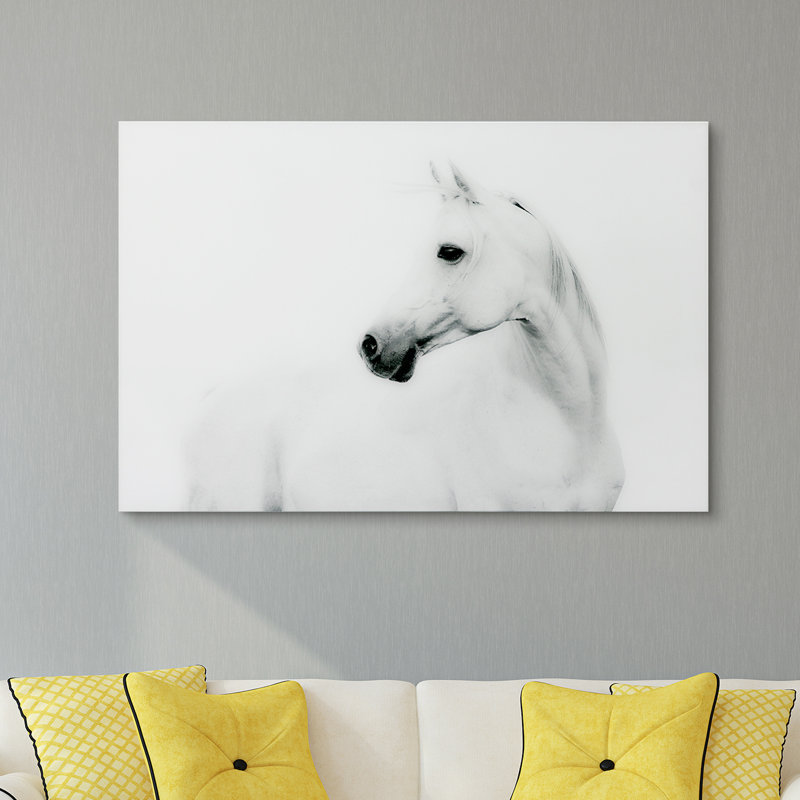 Cheval blanc, impression sur verre