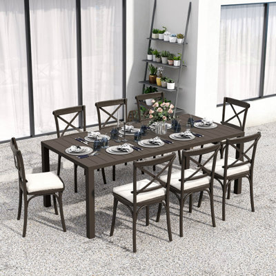 Domi Patio Outdoor Metal Dining Table by Bay Isle Home