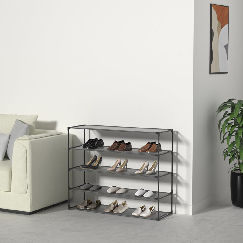Simple Assembly 5 Tiers 25 Pair Stackable Shoe Rack