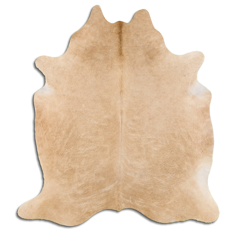 Tapis en peau de vache beige personnalisé, Nouveauté 5 pi 8 po x 6 pi 7 po