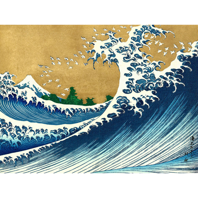 The Big Wave by Katsushika Hokusai - Wrapped Canvas Painting, 90cm H x 120cm W x 4cm D
