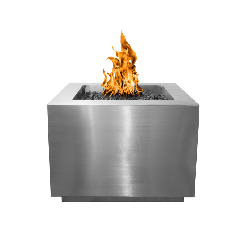 Forma Stainless Steel Smokeless Fire Pit, 24" H x 30" W x 30" D, Stainless Steel, Natural Gas