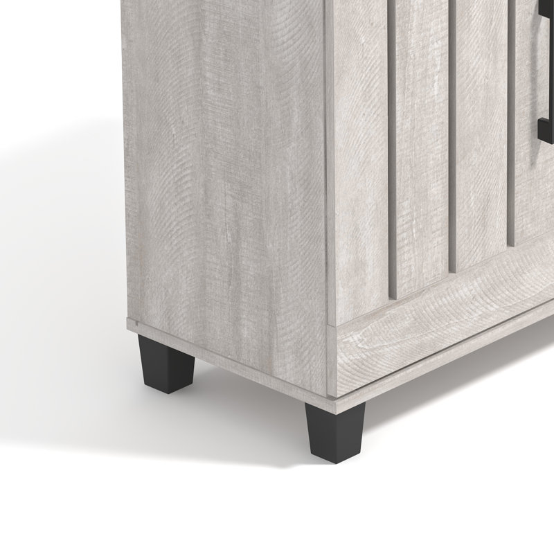 Armoire de rangement pour chaussures 16 paires Banos, Chêne gris cendré