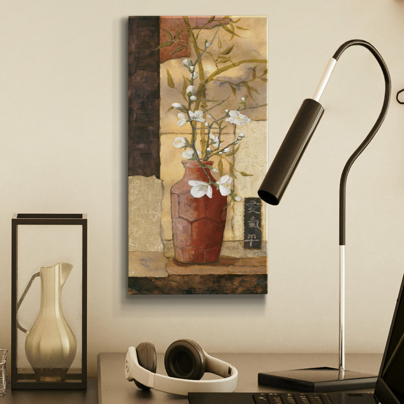 Mandarine II - peinture sur toile tendue, H 16 po x l 8 po x P 1 po