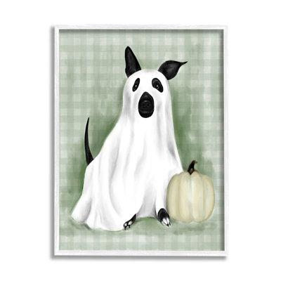 " Dog Ghost Halloween Costume " by Lil' Rue Painting Print