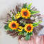 Couronne de tournesol et abeille artificielle 13,8 po, brindille rustique décorative pour le printemps, l'été et la maison de campagne