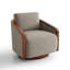Fauteuil demi-tonneau pivotant avec coussins décoratifs Farmhouse-52392212