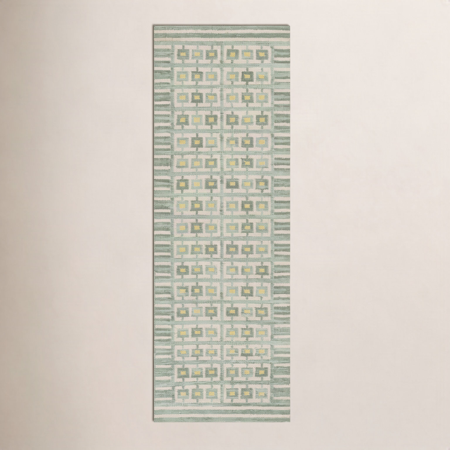 Freya Hand-Woven Geometric Wool Rug, Runner 2'6" x 8'