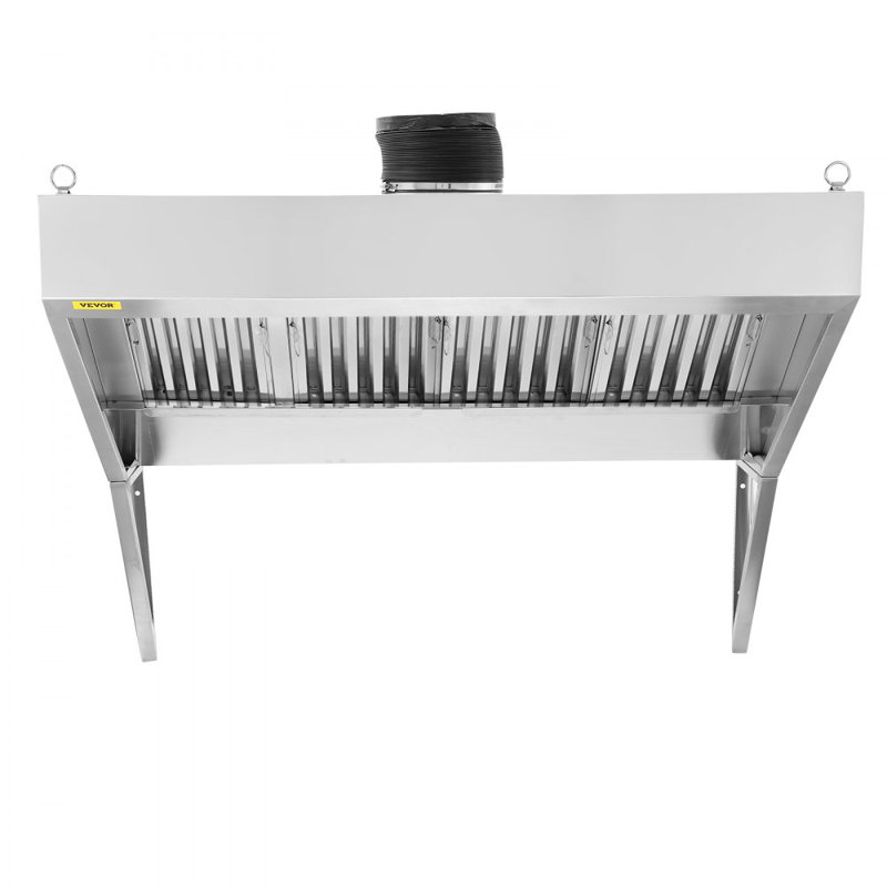 Commercial Exhaust Hood, 8FT Food Truck Hood Exhaust, 201 Stainless Steel Concession