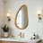 Irregular Teardrop Wooden Wall Mirror