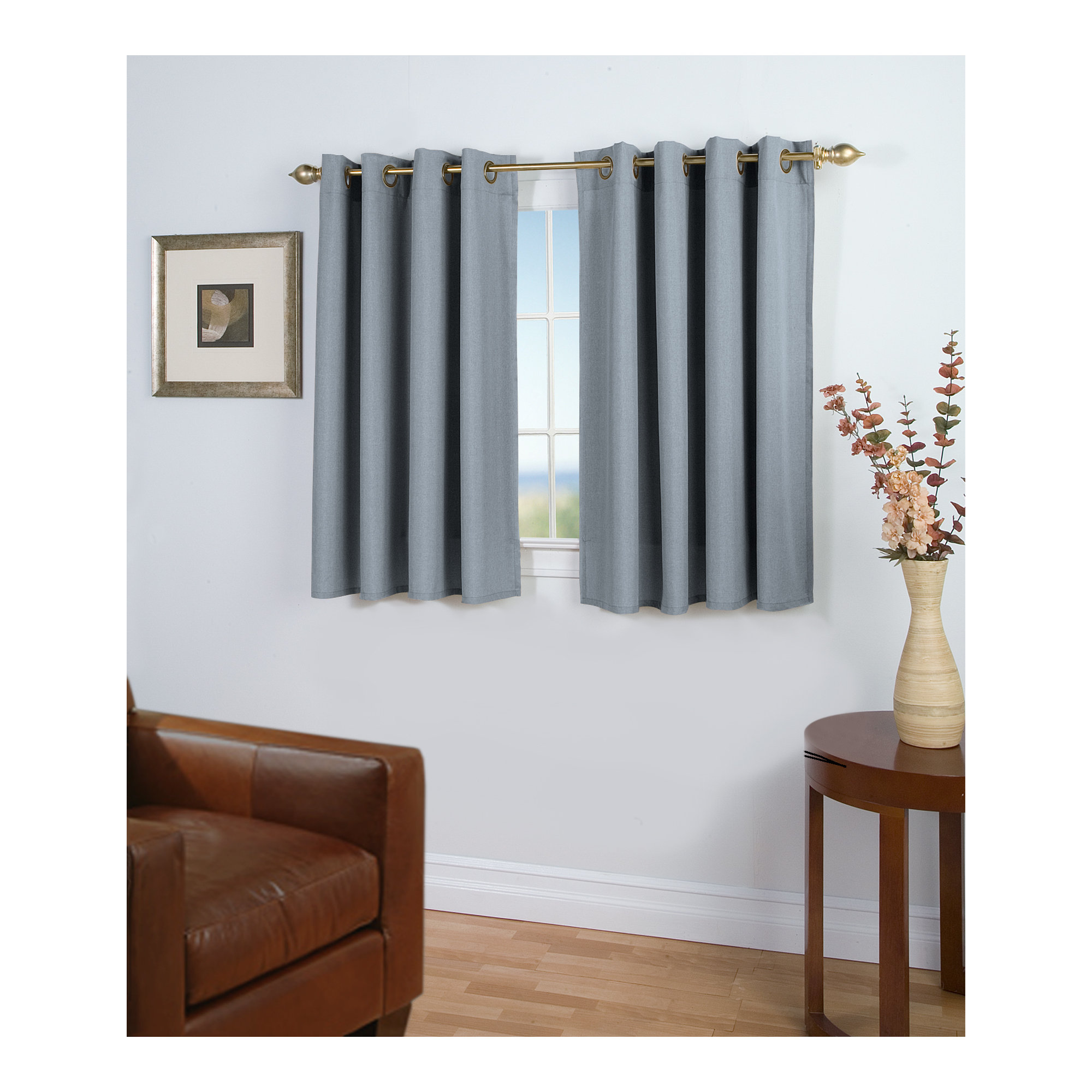 Room Darkening Synthetic Curtain, Cornflower Blue, 56" W x 45" L