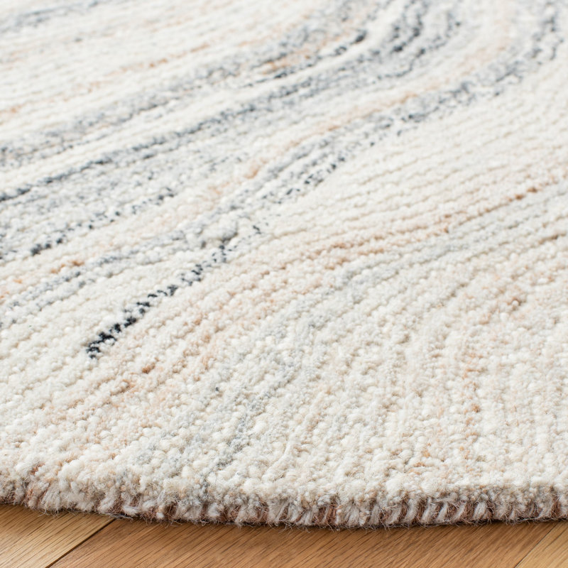 Tapis abstrait en laine et coton touffeté à la main Ymir, Tapis de couloir 2 pi 3 po x 8 pi