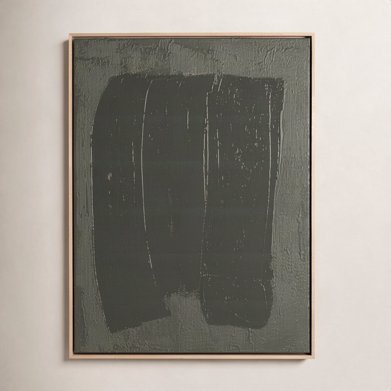 Free Form Lines II Olive Painting, 40" H x 30" W