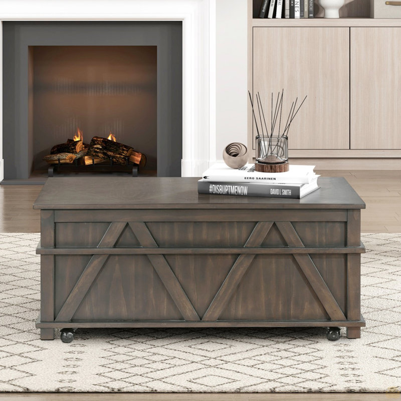 Table basse relevable avec rangement