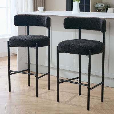 Tabouret de bar 30 po avec dossier incurvé et structure en métal