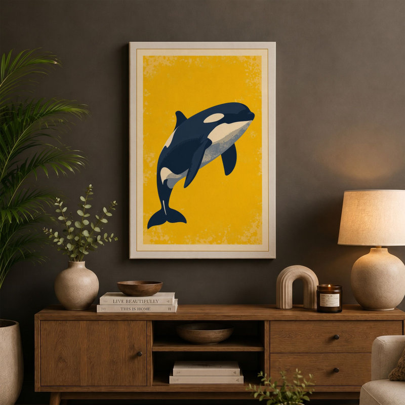 Leaping Orca Coastal - Wrapped Canvas, 24x16 - 61.0 x 40.6 cm, White Border