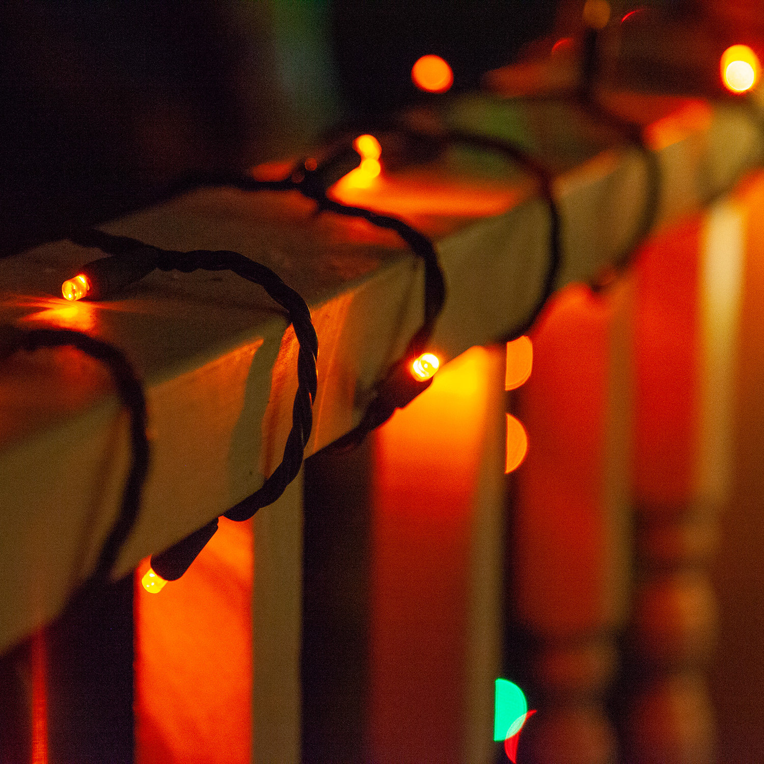 17' LED Twinkle String Lights, Orange