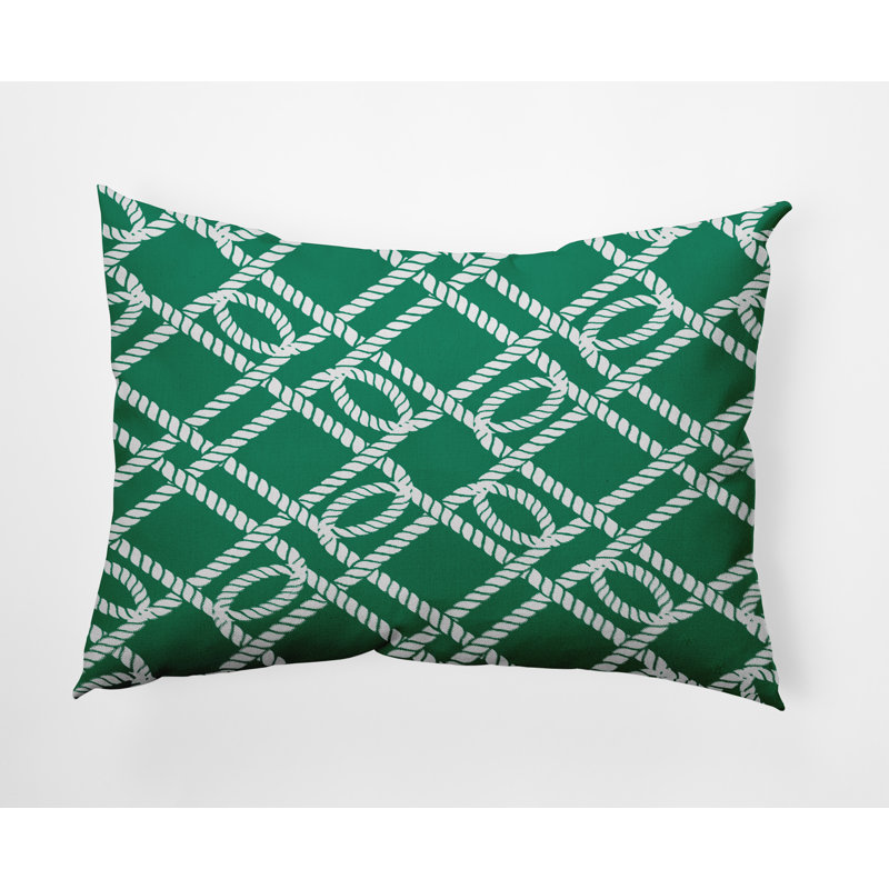 Nautical Nights Outdoor Reversible Throw Pillow, Green