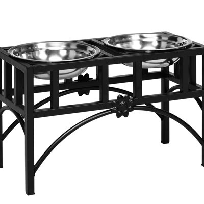 Support surélevé pour gamelle de chien moyen - Acier inoxydable, facile à nettoyer, favorise une meilleure posture, gamelle élégante et antidérapante, encourage l'alimentation, esthétique