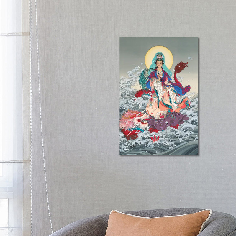 Kwan Yin - Painting on Canvas, 66.04 cm H x 45.72 cm W x 1.91 cm D, Wrapped Canvas