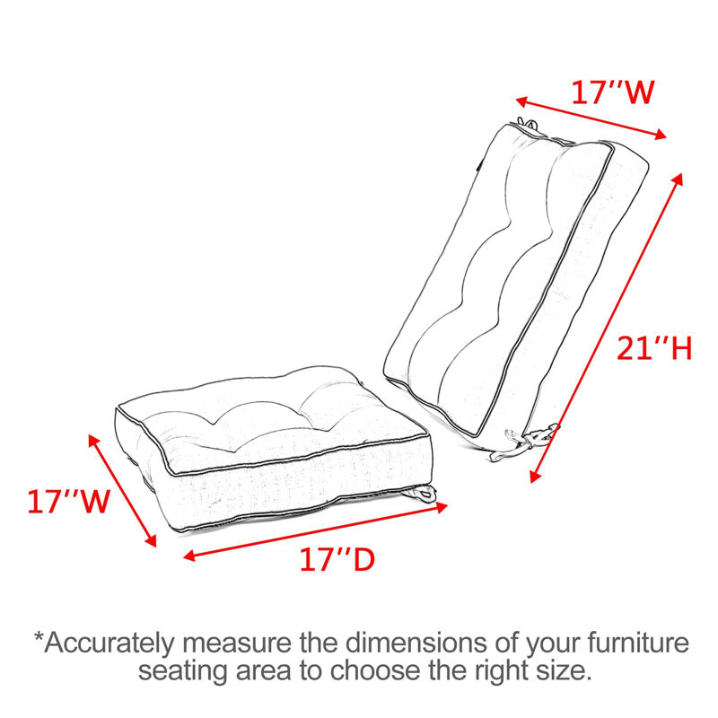 Indoor/Outdoor Bench Cushion, 3-Year Fade-Resistant Patio Furniture Cushions for Porch Swing Chair, 21"×17", Beige