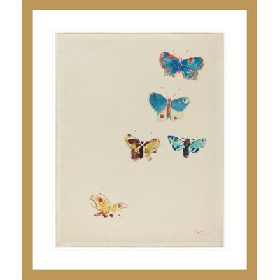 Cinq papillons par Odilon Redon