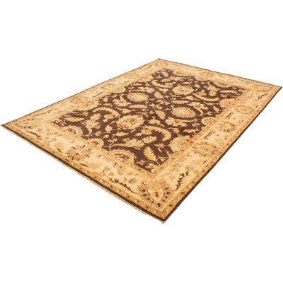 One-of-a-Kind Rectangle 10' X 14' New Age Wool Area Rug in Dark Brown